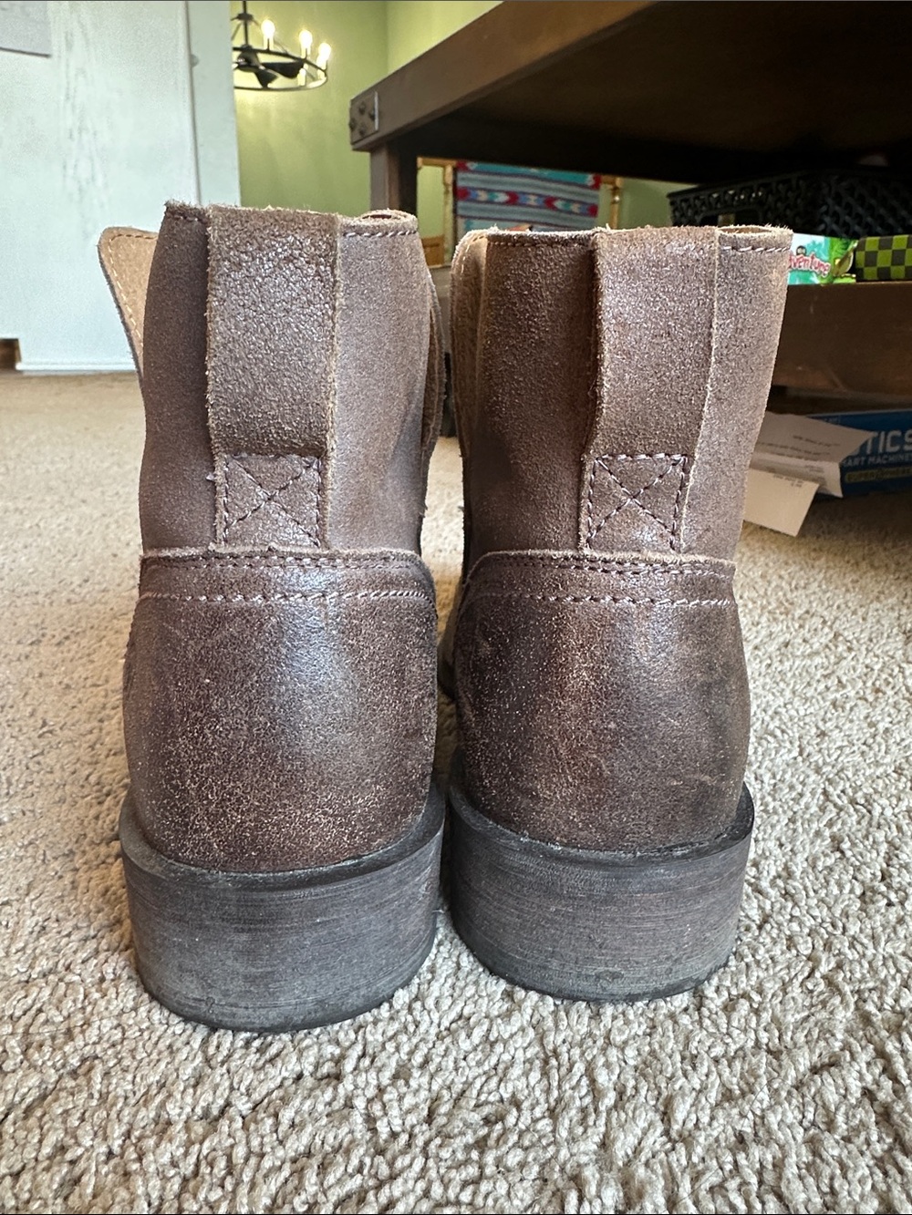 Ariat Brown Suede Western Ankle Boots - Picture 3 of 9